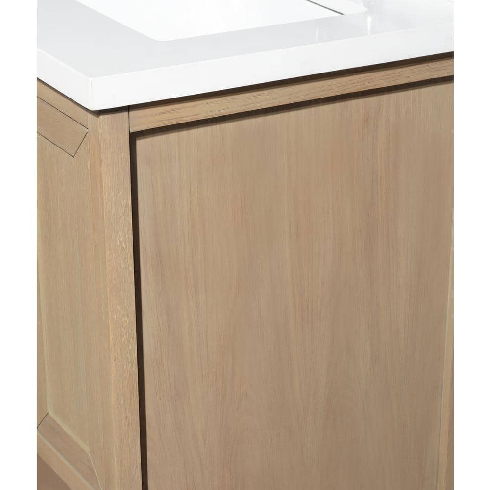 Venice 55" Oak Gray Solid Wood Double Sink Bathroom Vanity