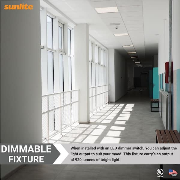 Sunlite 1 ft. x 1 ft. Dimmable 920 Lumens Integrated LED Panel Light, Selectable CCT 3000K 3500K 4000K 4500K 5000K