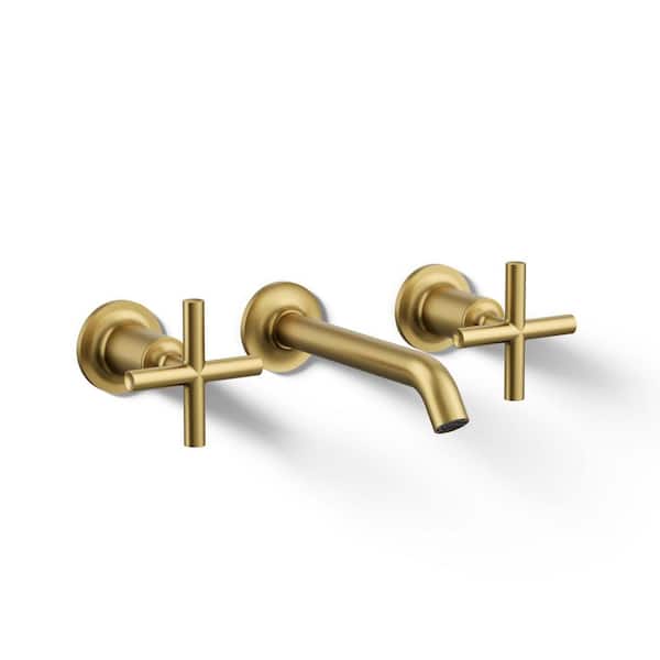 KOHLER Purist 2-Handle Bathroom Sink Faucet Trim Kit in Vibrant Brushed Moderne Brass (Valve Not Included)