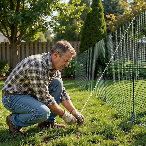 Temporary Fence with Posts, 49.2 ft. L x 36 in. H Green plastic Temporary Garden Fencing with Guy Ropes, 2025 update
