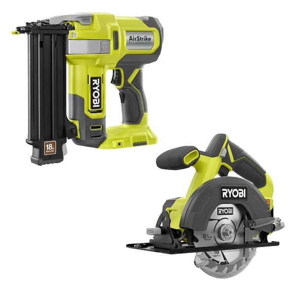 18 Gauge Ryobi Nail Gun Combo Kit RYOBI ONE+ 18V 18-Gauge Cordless