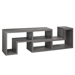 Brassex 83 in. Multiple Configuration TV Stand Grey Fits TV's upto 70 in.