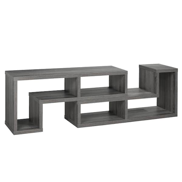 Unbranded - Brassex 83 in. Multiple Configuration TV Stand Grey Fits TV's upto 70 in.