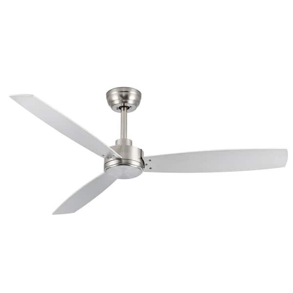 HINNIXY 52 in. Outdoor/Indoor Nickel 3 Blade Double-Sided Page Modern Ceiling Fans with Remote