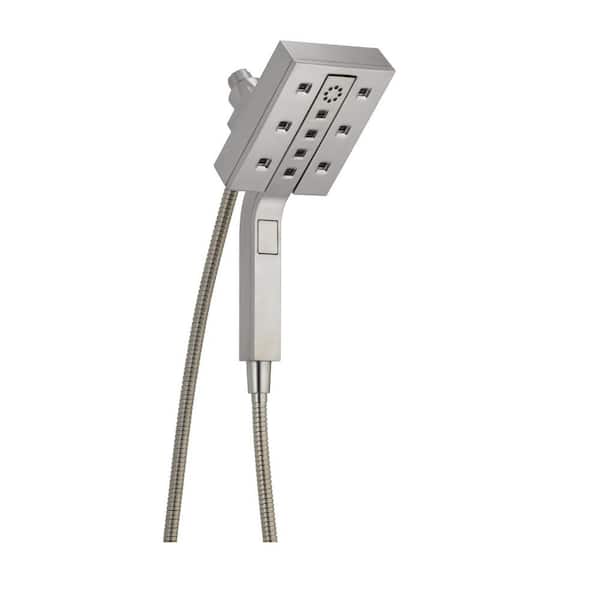 Delta In2ition 4-Spray Patterns 2.5 GPM 4.5 in. Wall Mount Dual Shower Heads in Lumicoat Stainless