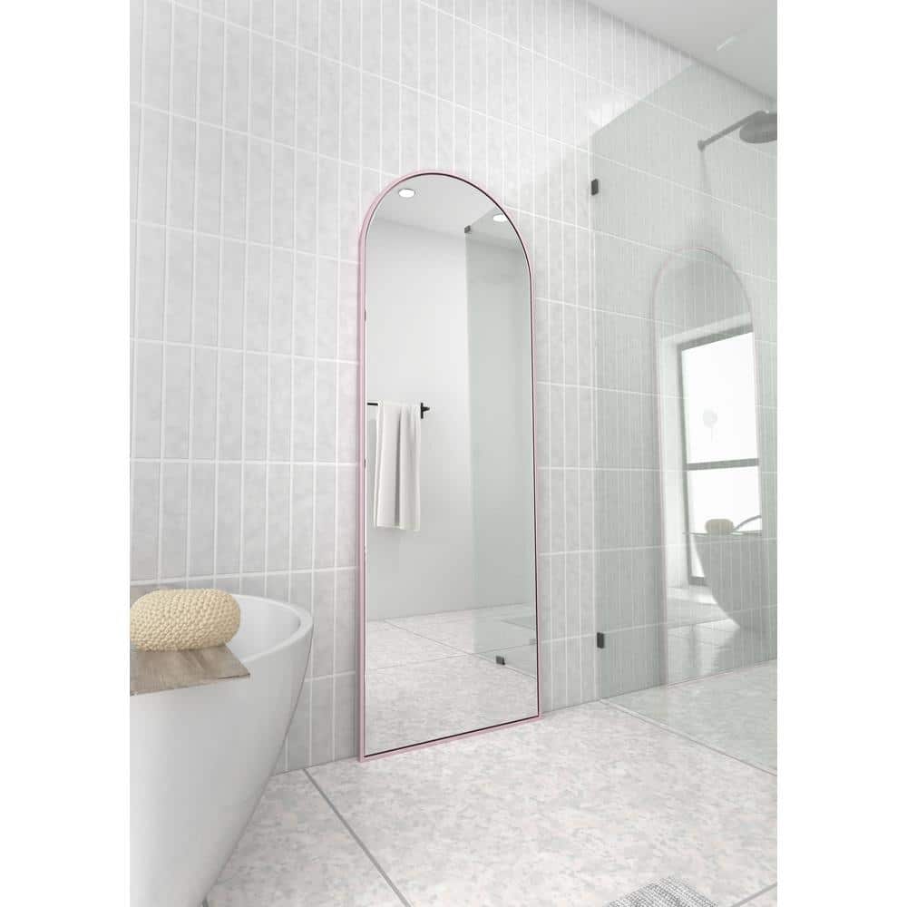 67" x 24" Pink Stainless Steel Framed Full Length Mirror