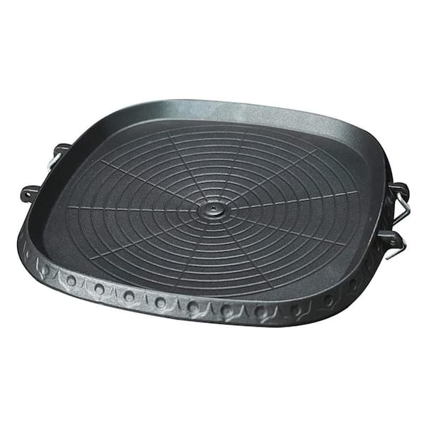 6-Layer Nonstick Square Grill Pan Natural Material Surface Oil Drain Design Gas Range Indoor Outdoor 11.8 in Black