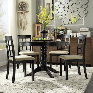 Black Wood 5-Piece Dining Set