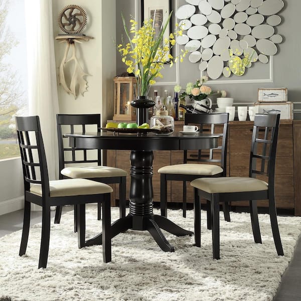 HomeSullivan Black Wood 5-Piece Dining Set