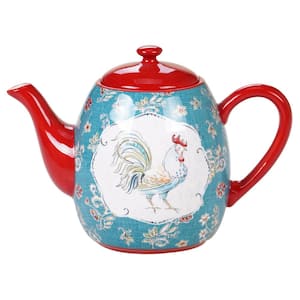 Morning Bloom 40 oz. 4-Cup Multicolored Teapot