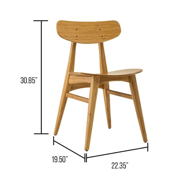 Greenington CASSIA Bamboo Dining Chair with Leather Seat - Caramelized (Set of 2) Greenington CASSIA Bamboo Dining Chair with Leather Seat - Caramelized (Set of 2)