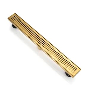 24 in. 304 Stainless Steel Linear Shower Drain in Gold
