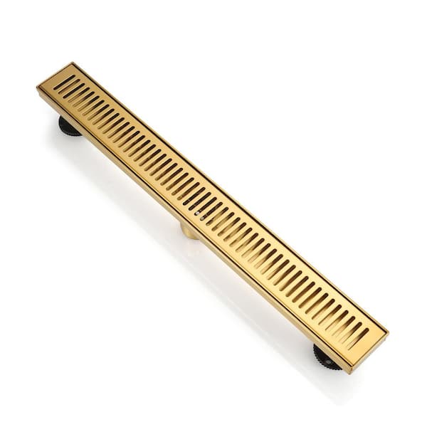 BOANN 24 in. 304 Stainless Steel Linear Shower Drain in Gold