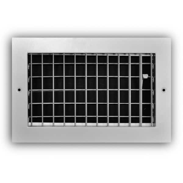 Everbilt 10 in. x 6 in. 1-Way Aluminum Adjustable Wall/Ceiling Register in White