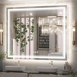 48 in. W x 40 in. H Rectangular Frameless LED Light Anti-Fog Wall Bathroom Vanity Mirror with Frontlit and Backlit