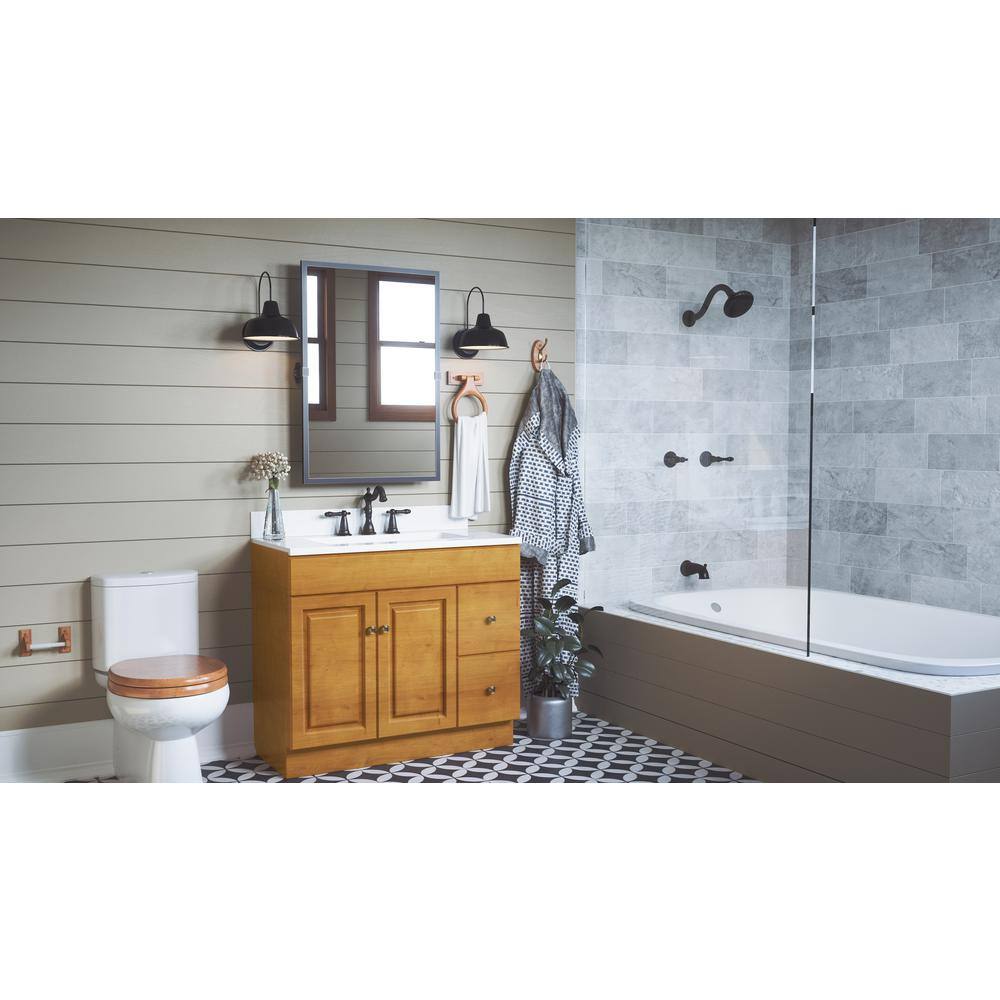 Honey Oak Wall Mounted Wooden Towel Ring