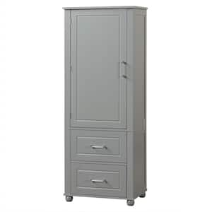 Anky 23 in. W 15.9 in. D 61.4 in. H Gray MDF Freestanding Bathroom Storage Linen Cabinet