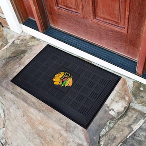 NHL Chicago Blackhawks Black 1 ft. 7 in. x 2 ft. 6 in. Indoor/Outdoor Vinyl Door Mat