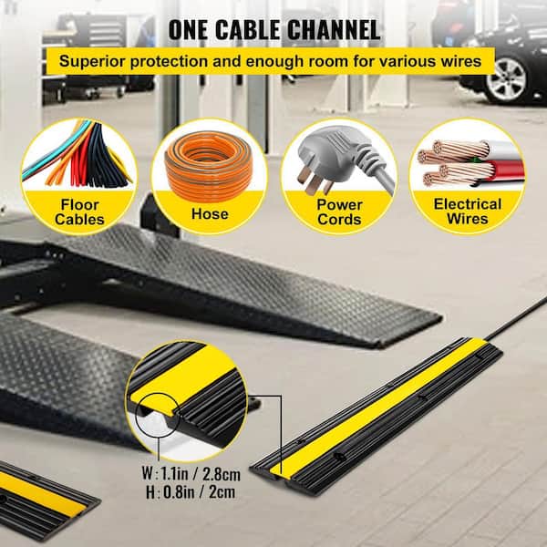 ProX XCP-4CH MK2 4-Channel Rubber Cable Protector Ramp Speed Bump Cover  Indoor Outdoor – Supports up to 60 Tons