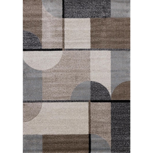Eden Collections 5' x 8' (5'3'' x 7'7'') Beige Geometric Indoor Area Rug