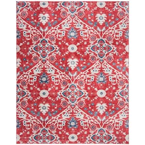Brentwood Red/Ivory 8 ft. x 10 ft. Floral Area Rug