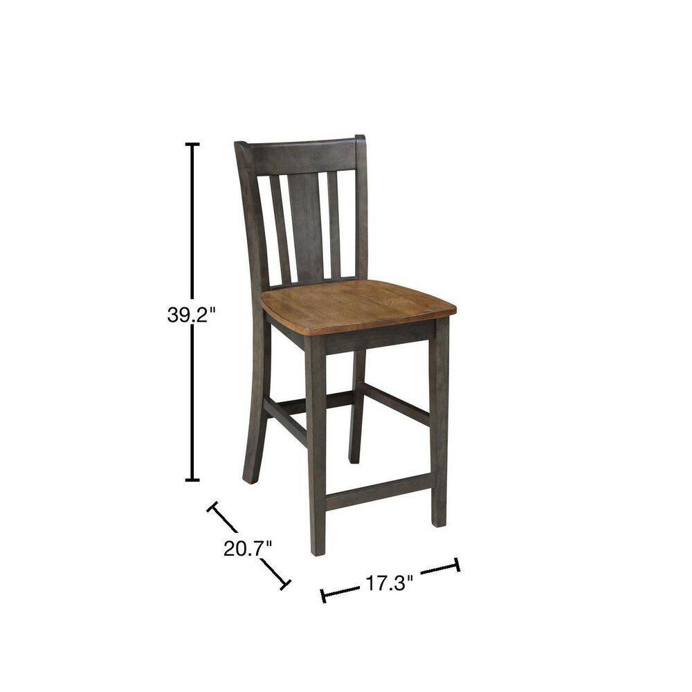 San Remo 24" Solid Wood Counterheight Stool in Hickory/Washed Coal