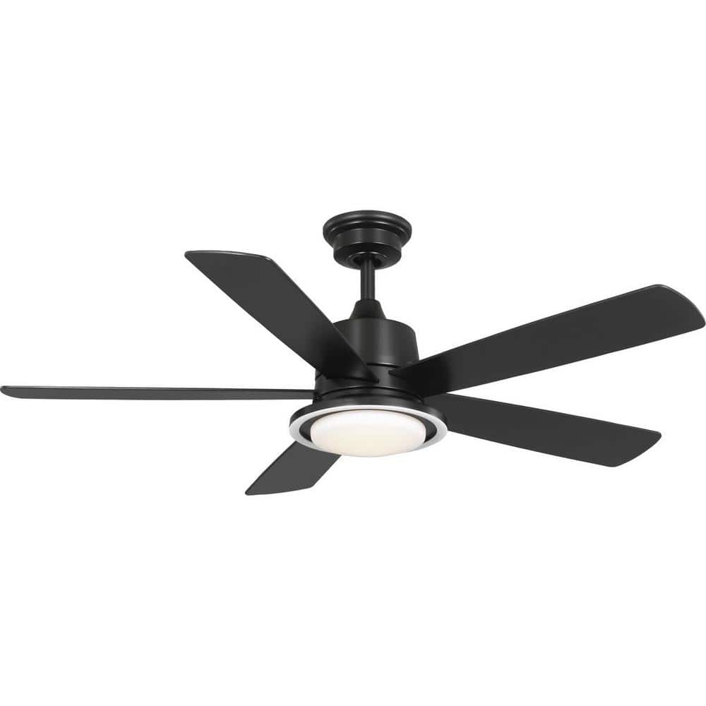 Tarsus 52" Matte Black Ceiling Fan with LED Light and Remote