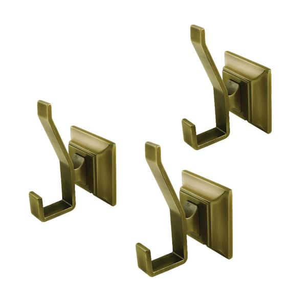 Monarch Triple J-Hook Bath Hook in Antique Brass