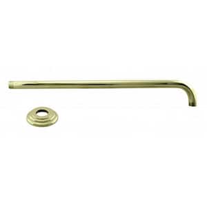 1/2 in. IPS x 19 in. 90-Degree Rain Shower Arm with Flange, Polished Brass