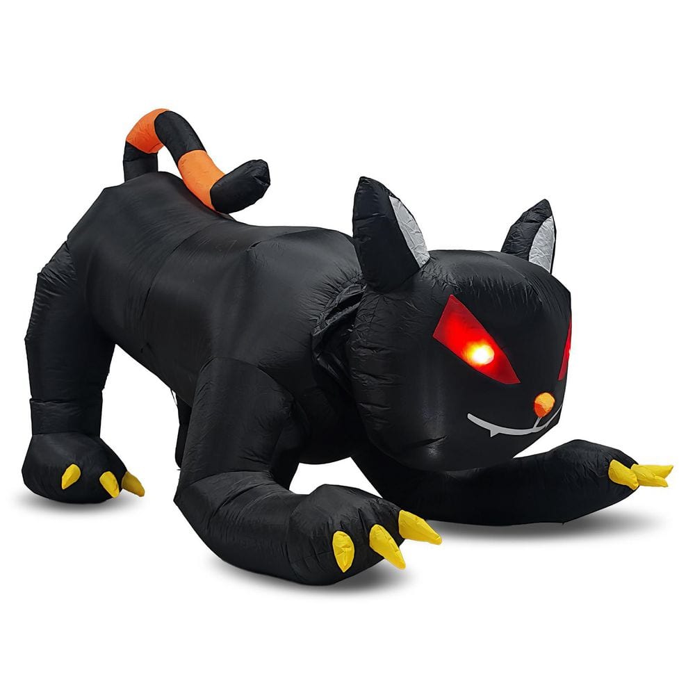 Karl home 6.5 ft. LED Animated Black Cat with Shakable Head