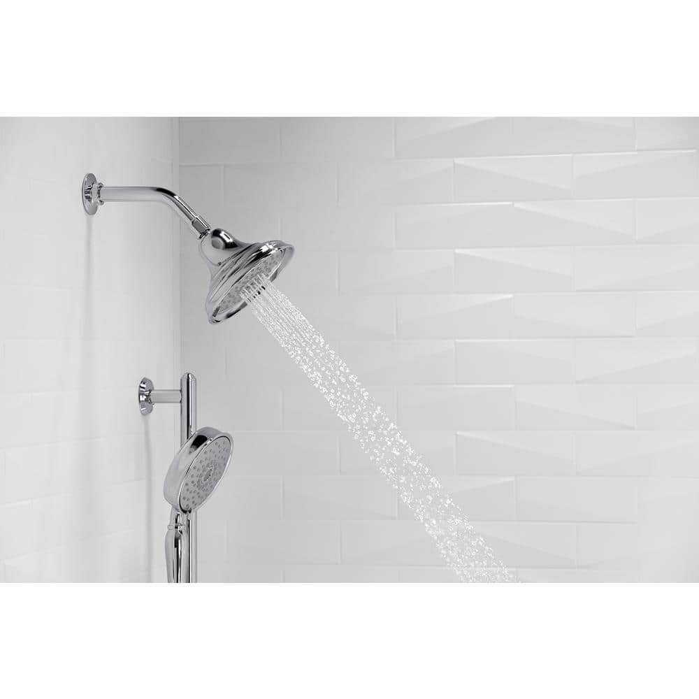 Polished Chrome Multifunction Wall Mounted Showerhead