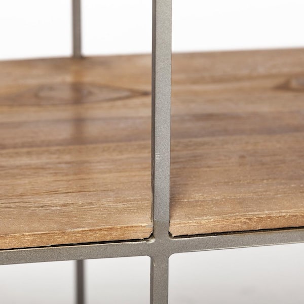 Brown Wood And Silver Metal Frame With 2 Drawer And Sideboard Brown Wood And Silver Metal Frame With 2 Drawer And Sideboard