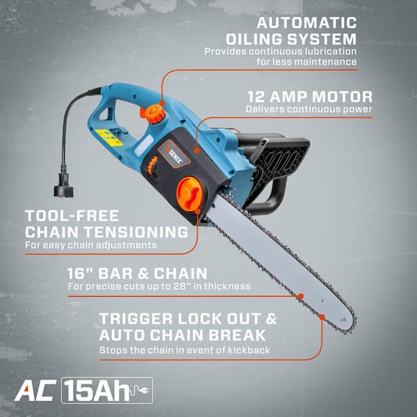 16 in. 12 Amp Electric Chainsaw