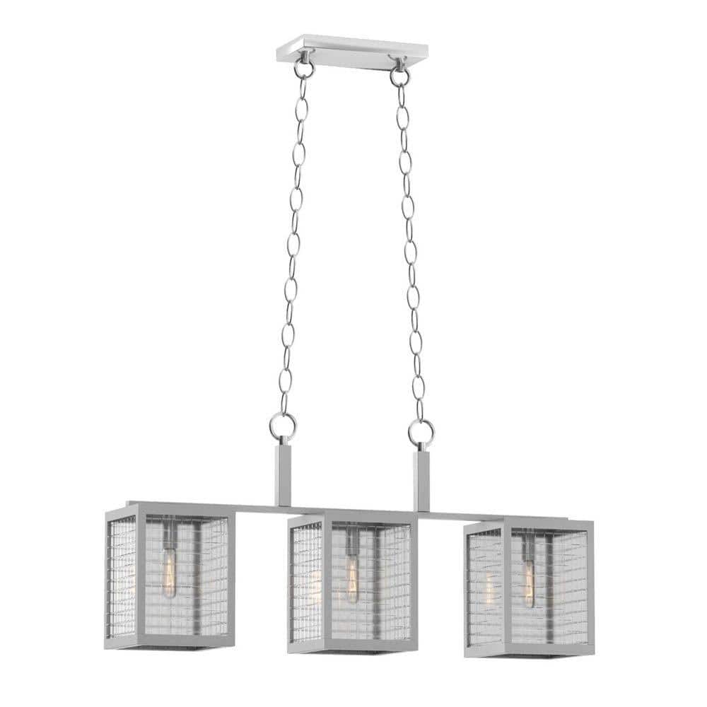 Home Decorators Collection 3Light Brushed Nickel Island Pendant with