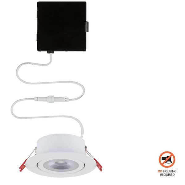 Commercial Electric Slimline Integrated LED 4 in Round  Canless Recessed Light for Kitchen Bathroom Livingroom, White Soft White