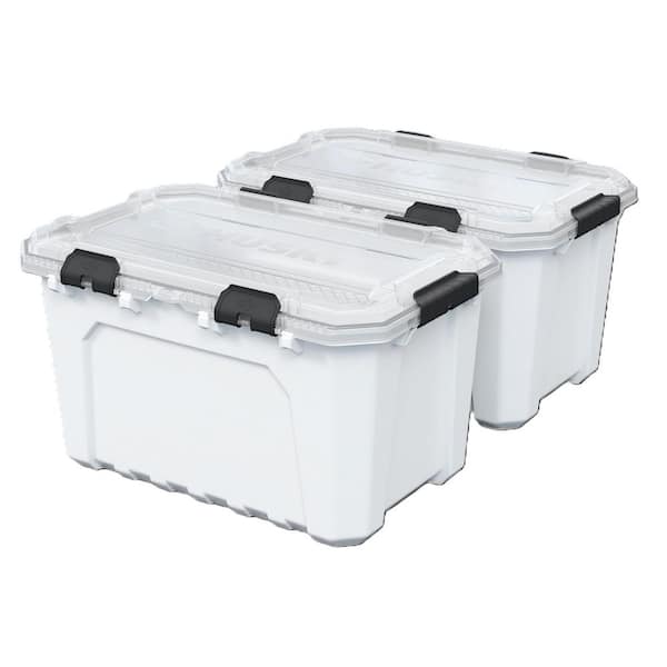 20 gal. Pro Duty Waterproof White Tote (2-Pack)