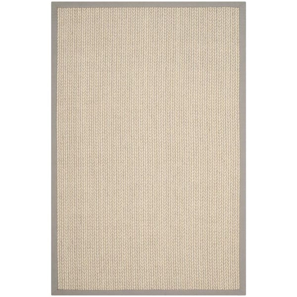 Natural Fiber Gray Doormat 3 ft. x 5 ft. Border Area Rug