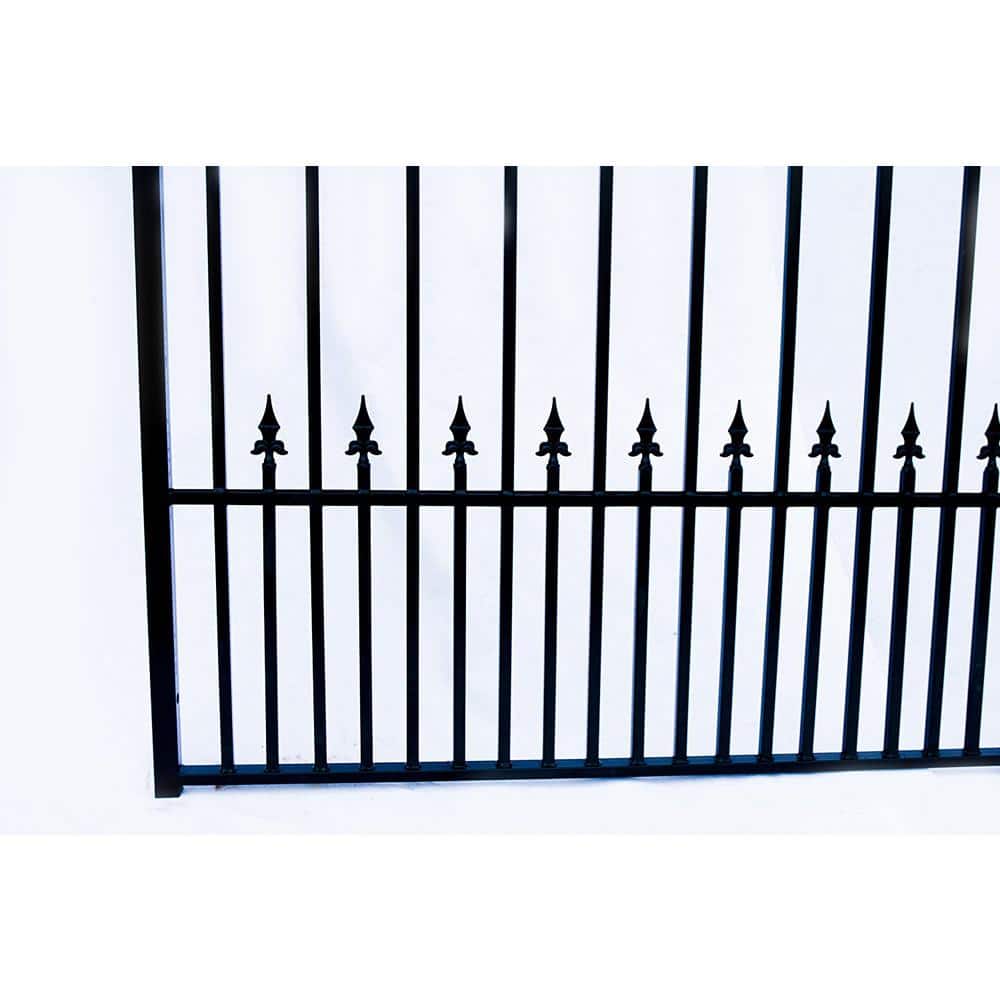 Prague Style Black Steel 14' Sliding Driveway Gate