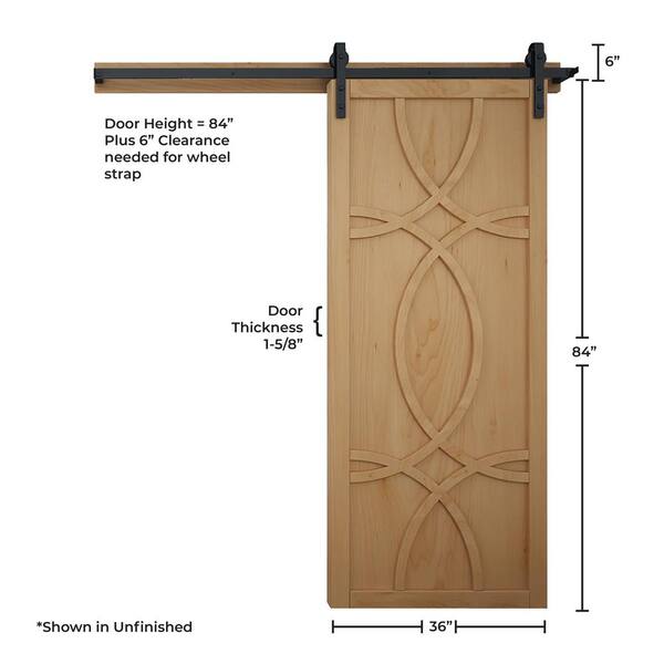 42 in. x 84 in. Hollywood Bright White Wood Sliding Barn Door with Hardware Kit 42 in. x 84 in. Hollywood Bright White Wood Sliding Barn Door with Hardware Kit