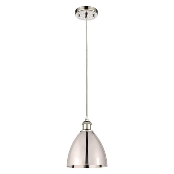 Metal Bristol 60-Watt 1-Light Polished Nickel Standard Mini Pendant Light with Metal Shade