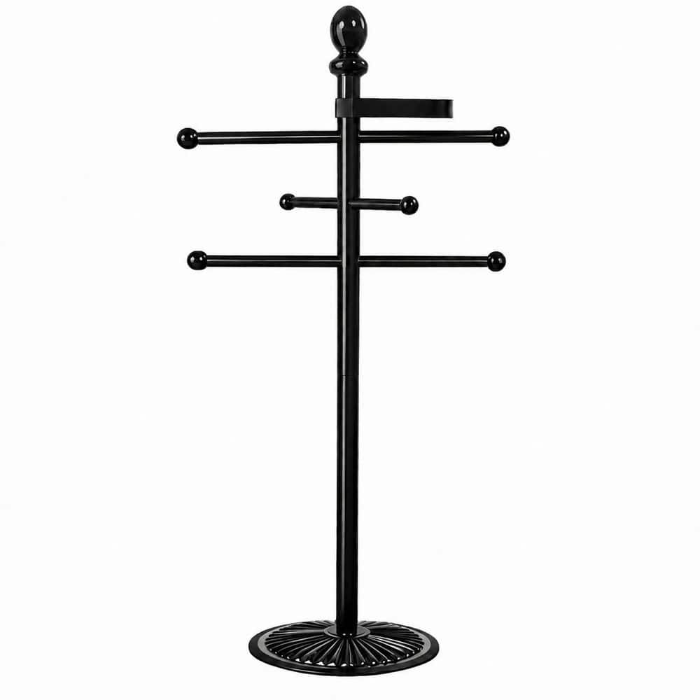 6 Bars Towel Holder in Black with Top Tray for Pool Outdoor Hot Tub Heavy Duty Bath Accessories Stand price history on PriceWatchPro