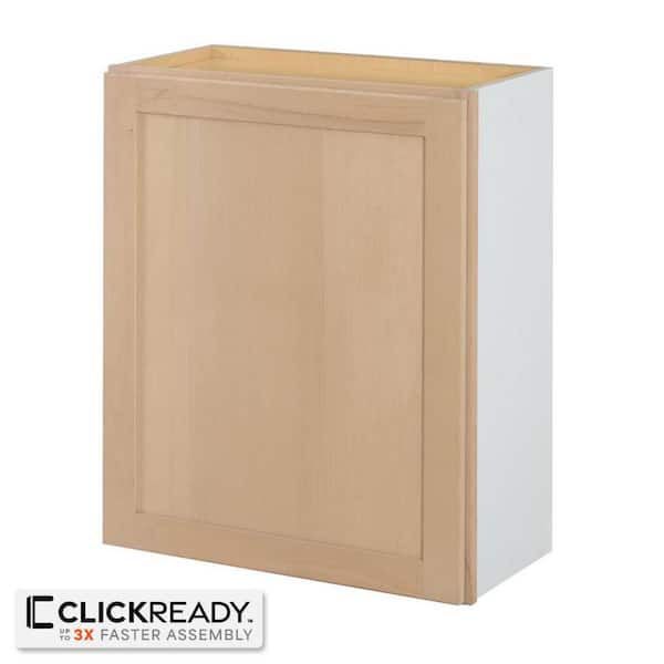 24 in. W x 12 in. D x 30 in. H Ready to Assemble Wall Kitchen Cabinet in Unfinished with CLICKREADY Technology