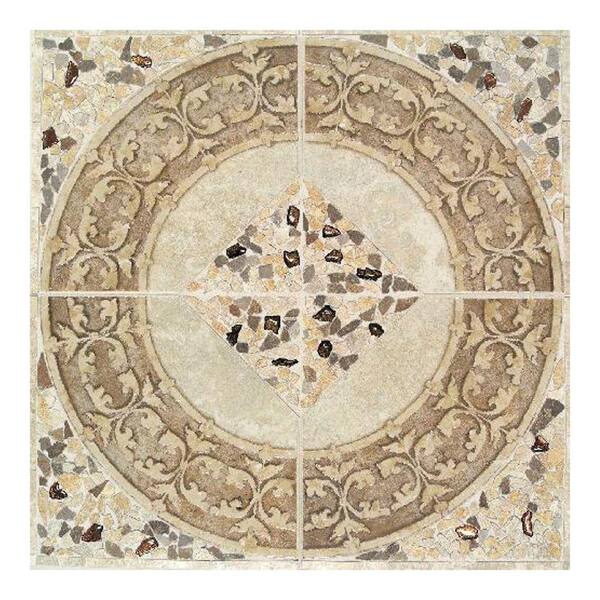 Daltile Castle De Verre Universal 40 in. x 40 in. Porcelain Decorative Mural Floor and Wall Tile