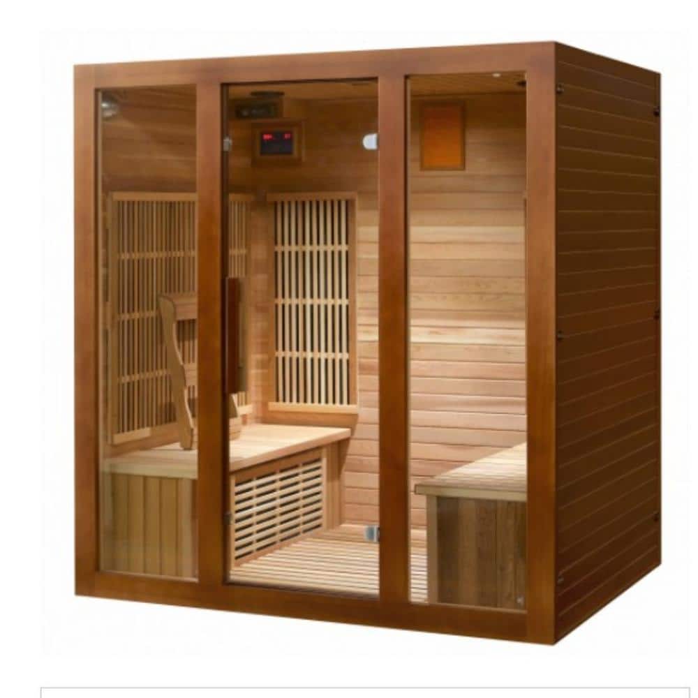 Roslyn 4-Person Cedar Infrared Sauna with Bluetooth and Chromatherapy