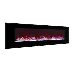 5120 BTU 72 in. Wall-Mounted Electric Fireplace Insert with Double Overheat Protection & 2-Speaker Stereo Sound
