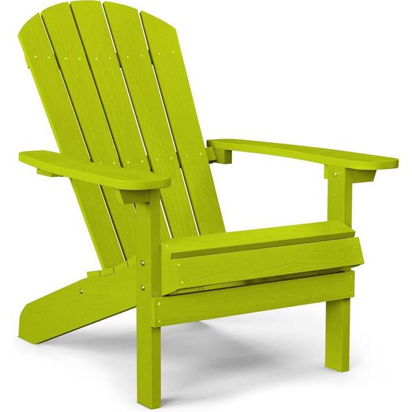 Classic Kelly Green Plastic Outdoor Patio Adirondack Chair