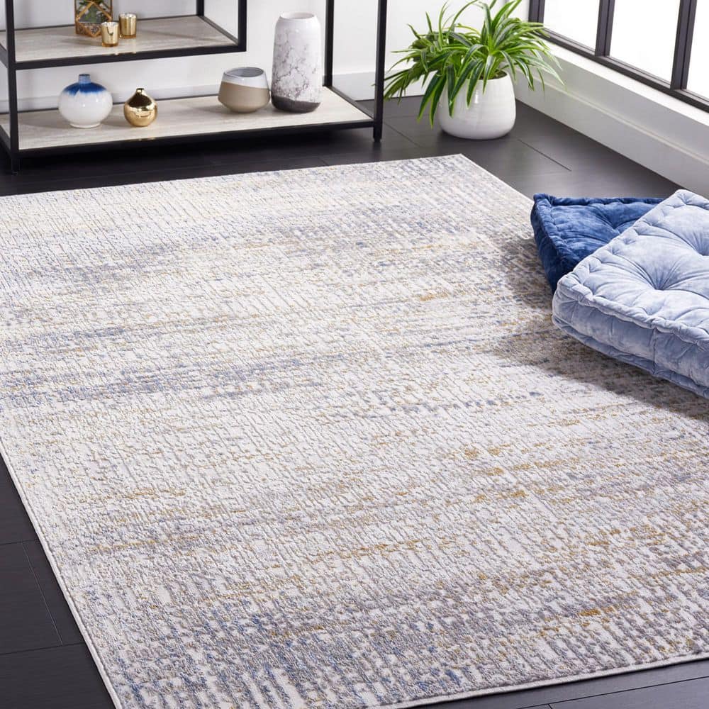 Palma 7 ft. x 7 ft. Square Beige/Light Blue Distressed Striped Area Rug price history on PriceWatchPro