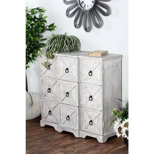 White Wood 3 Drawers and 6 Shelves Cabinet