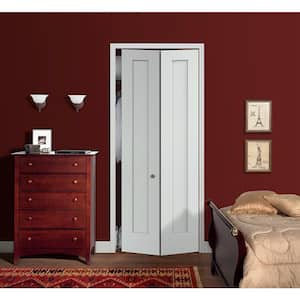 36 in. x 96 in. Madison White Painted Smooth Molded Composite Closet Bi-Fold Door
