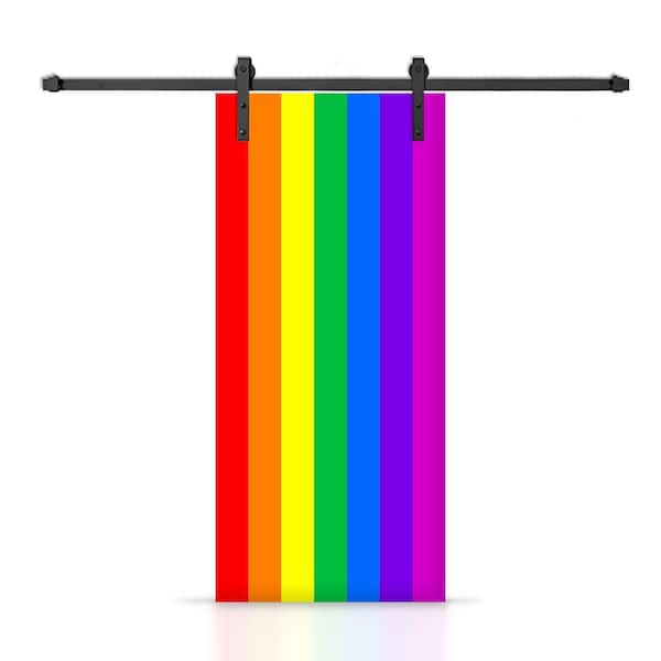 CALHOME 42 in. x 80 in. Dignity Blue Painted Composite MDF Paneled Interior Sliding Barn Door with Hardware Kit